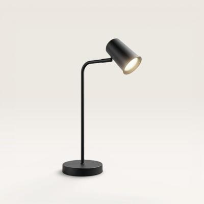 Riga - LED Tafellamp - 4 Watt 345 Lumen - 4000K Neutraal wit- Kantelbaar en Draaibaar - Ingebouwde snoerdimmer - Bureaulamp - GU10 - IP20 voor binnen - Zwart