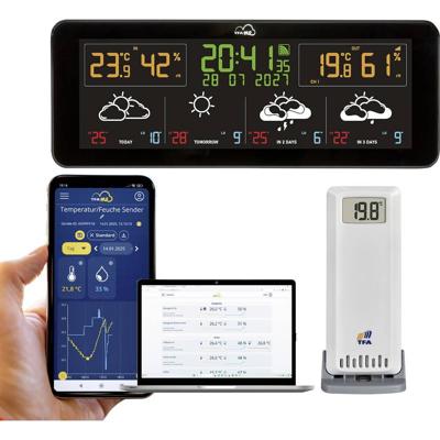 TFA Dostmann TFA.me ID-07 35.8107.01 WiFi-weerstation Verwachting voor 4 dagen Aantal sensoren max.: 50 stuk(s)