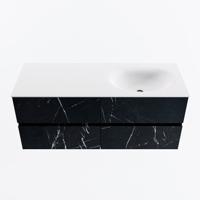 MONDIAZ VICA 120cm badmeubel onderkast Marquina 4 lades. Wastafel MOON rechts zonder kraangat, kleur Talc. - thumbnail