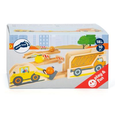 Small Foot houten knikkerbaan junior bouwplaats, 10dlg.
