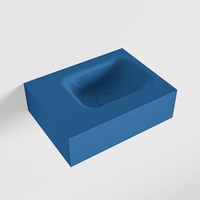 MONDIAZ LEX Jeans vrijhangende solid surface wastafel 40cm. Positie wasbak rechts MONDIAZ LEX Jeans vrijhangende solid surface wastafel 40cm. Positie wasbak rechts