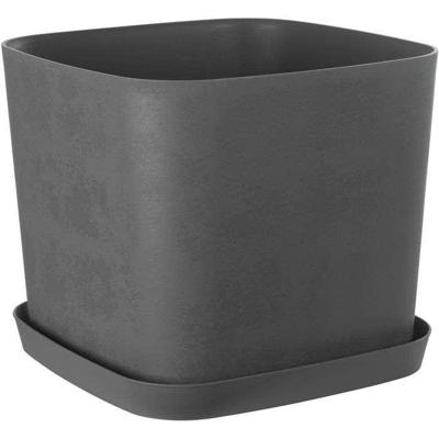 Vierkante bloempot - GARDEN ID - Swing Square - 36 L - 40 x 40 x 32 cm - Grijs