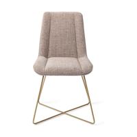 Jesper Home Umedo eetkamerstoel Grainy Greige cross gold - thumbnail