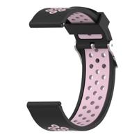 Dubbele kleur silicone sport polsband voor Xiaomi Huami Amazfit bip Lite versie 22mm (zwart roze) - thumbnail