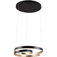 LED Hanglamp 68W - Dimbaar Rond Zwart Goud - Warm Wit 3000K Metaal - thumbnail