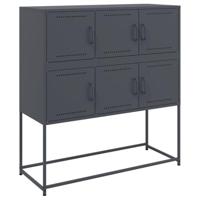 Dressoir 100,5x39x107 cm koudgewalst staal antracietkleurig - thumbnail