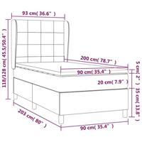 Boxspring met matras stof crèmekleurig 90x200 cm - thumbnail