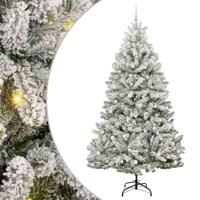 Kunstkerstboom met 300 LED Groen en Wit 240 cm PVC en Metaal - thumbnail