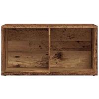 LP Opbergbox 69,5x34x36 cm bewerkt hout oud houtkleurig - thumbnail