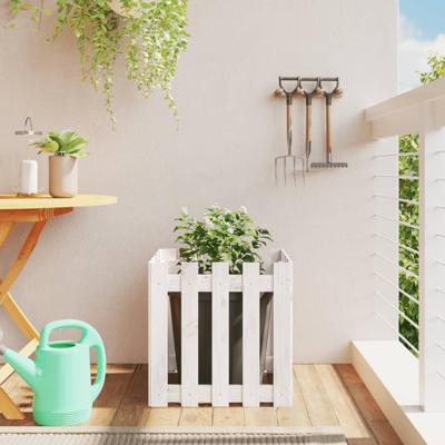 Plantenbak met hekontwerp 50x50x50 cm massief grenenhout wit Plantenbak met hekontwerp 50x50x50 cm massief grenenhout wit