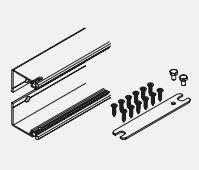 Connector 55 mm, voor een draai-inschuifdeur, LM 650 mm, kleurloos geanodiseerd, 2 stuks - thumbnail