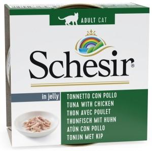 SCHESIR Tuna with chicken in jelly - nat kattenvoer - 85g