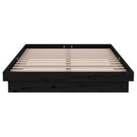 Bedframe massief hout zwart 120x190 cm - thumbnail
