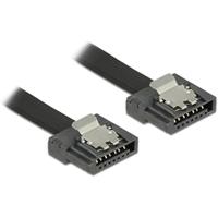 Delock Kabel SATA Flexi 6 Gb/s 10cm zwart metaal - thumbnail