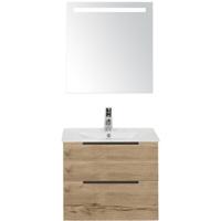Seville Badmeubelset 60 cm - Natuur Eiken Edge Greep - Wastafel Enjoy met Sence Spiegel - thumbnail