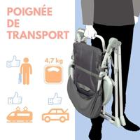 BAMBISOL Vaste hoge stoel met verstelbare plank in grijze diepte - thumbnail