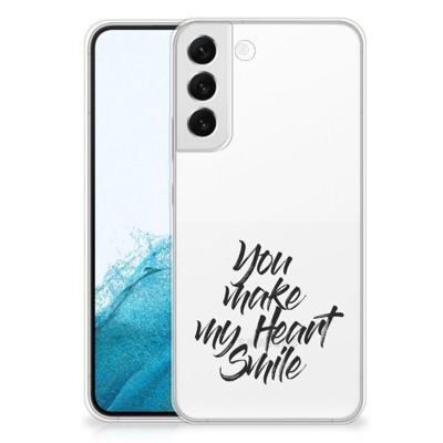 Samsung Galaxy S22 Plus | Siliconen hoesje | met naam Heart Smile Samsung Galaxy S22 Plus | Siliconen hoesje | met naam Heart Smile