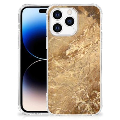 Apple iPhone 14 Pro Max Anti-Shock Hoesje Marmer Creme Apple iPhone 14 Pro Max Anti-Shock Hoesje Marmer Creme