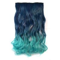 Eendelige naadloze Hair Extension stuk kleur verloop grote golf lang Curling Clip Type haarstukje - thumbnail