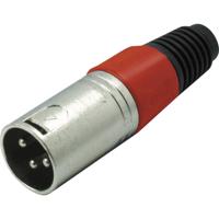 Kash 55002-R XLR-connector Stekker, recht Aantal polen: 3 Rood 1 stuk(s) - thumbnail