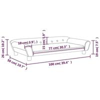 Kinderbank 100x50x26 cm fluweel donkergrijs - thumbnail