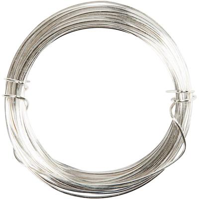 Creativ Company Verzilverd draad, dikte 0,4 mm, verzilverd, 20 m/ 1 rol