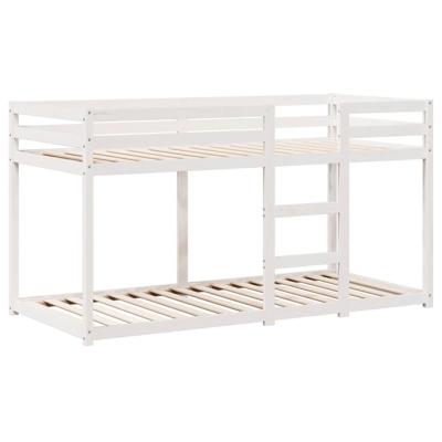 Stapelbed met dak massief grenenhout wit 90x200 cm