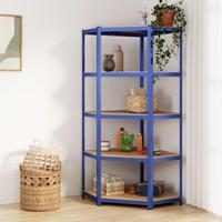 Hoekrek 5-laags staal en bewerkt hout blauw - thumbnail