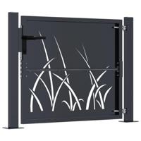 Poort 105x105 cm met grasontwerp staal antracietkleurig - thumbnail