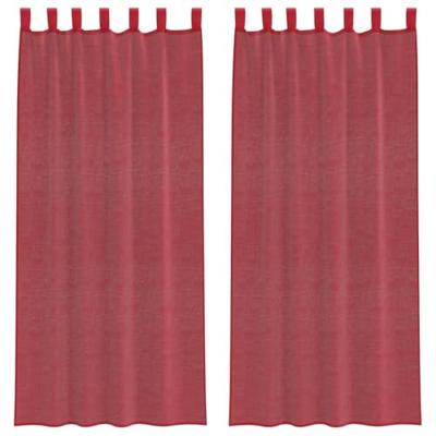 Gordijnen met lussen 2 st 140x245 cm wijnrood
