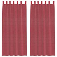 Gordijnen met lussen 2 st 140x245 cm wijnrood - thumbnail