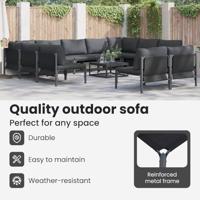 Tuinbankenset met kussen 12 pcs Zwart Staal - thumbnail