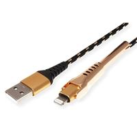 ROLINE GOLD 8pin naar USB 2.0 kabel voor iPhone, iPod, 1 m - thumbnail