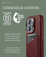 Mujjo Leather Wallet Case iPhone 15 Pro bordeaux - thumbnail