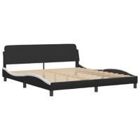 Bedframe "Viana" zonder matras kunstleer zwart en wit 90x190 cm - thumbnail