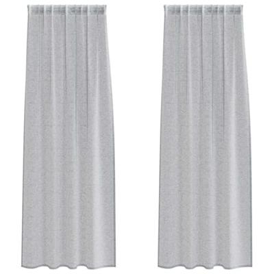 Voile Gordijn 2 pcs Donkergrijs 245 x 140 cm Polyester