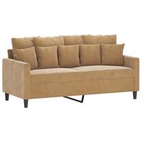 3-delige Loungeset met kussens fluweel bruin - thumbnail
