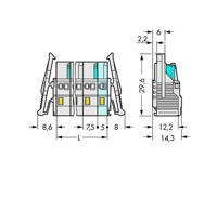 WAGO 721-212/037-000 Female behuizing (kabel) 721 Totaal aantal polen: 12 Rastermaat: 7.50 mm Inhoud: 10 stuk(s) - thumbnail