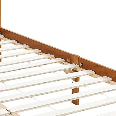 Hemelbedframe massief grenenhout honingbruin 90x200 cm