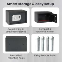 VidaXL Digitale kluis met slot donkergrijs 31 x 20 x 20 cm staal - thumbnail