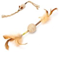 Nobleza Kattenspeeltje - Natuurlijk - Hout, veren en sisal - thumbnail