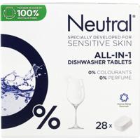 Neutral Neutral Vaatwastabletten All in 1 28 stuks - thumbnail