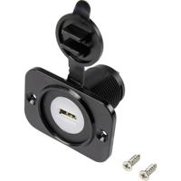 USB-inbouwbus met stofkap voor bus, inbouw verticaal 1-voudig, front rechthoekig 43,1 x 60 mm, met blauwe verlichting inhoud: 1 stuk - thumbnail