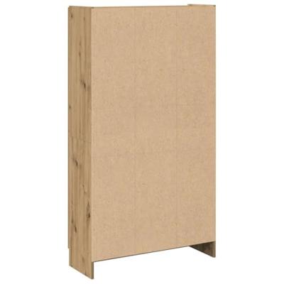 Hoge kast 82,5x30,5x150 cm bewerkt hout artisanaal eikenkleur