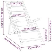 Strandstoel inklapbaar met armleuningen acaciahout en textileen - thumbnail