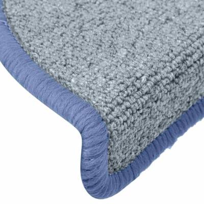 VidaXL Trapmatten 30 st 65x24x4 cm lichtgrijs en blauw halfrond groot VidaXL Trapmatten 30 st 65x24x4 cm lichtgrijs en blauw halfrond groot