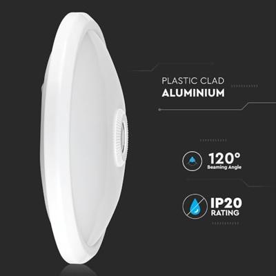 V-TAC VT-13-N LED Ronde Plafondlamp - Samsung - PIR Sensor - 290mm - IP20 - Wit - 12W - 900