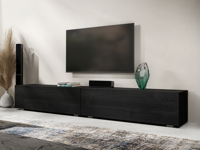 Tv-meubel KINGSTON 2 klapdeuren 210 cm zwarte eik - thumbnail