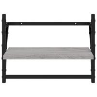 Wandschappen met stangen 2 st 40x25x30 cm grijs sonoma eiken - thumbnail