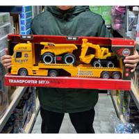 Rapid Wheels Autotransporter + 2 Bouwvoertuigen + Licht en Geluid - thumbnail